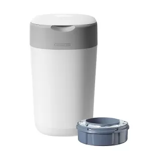 image of Tommee Tippee Twist and Click Advanced Nappy Disposal Bin, White