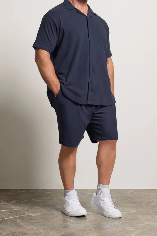 Image of BadRhino BadRhino Men Textured Shorts in Dark Navy Size: 5-6X-Large Dark Navy 5-6XL Male 5063853616977