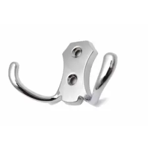 Image of Small Double Coat Hanger Hook Door Wall Bath BK24 Model - Colour Chrome - Pack of 5