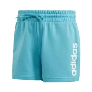 Image of adidas Essentials Linear French Terry Shorts Womens - Preloved Blue / White