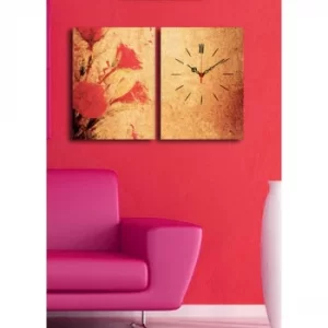 Image of 2P3040CS-138 Multicolor Decorative Canvas Wall Clock (2 Pieces)