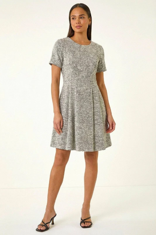Image of Roman Womens Petite Boucle Knit Dress in Stone Size: 14 Stone Female 14