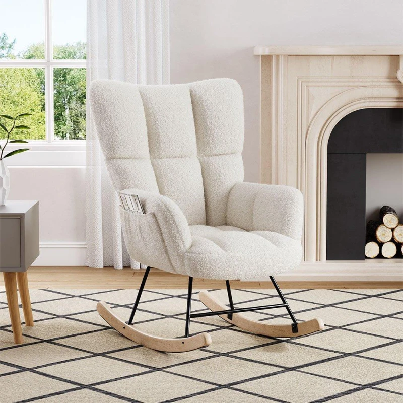 Image of Kabinet UK Tufted Upholstered Rocking Chair White unisex One size
