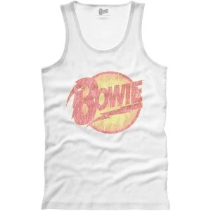 Image of David Bowie - Vintage Diamond Dogs Logo Mens Large T-Shirt Vest - White
