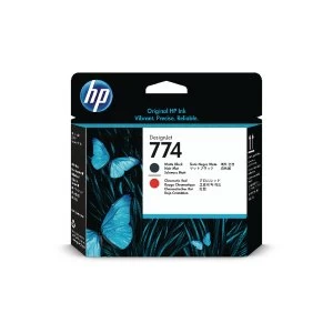 Image of HP 774 Matte Black and Chromatic Red Printhead