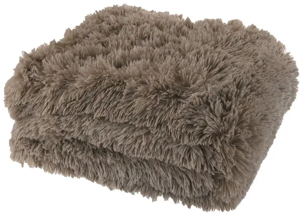 Image of Catherine Lansfield Cuddly Throw - Brown - 150x200cm