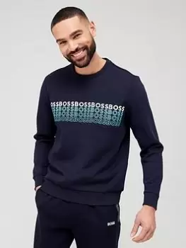 Image of BOSS Salbo 1 Sweatshirt - Dark Blue, Dark Blue, Size 3XL, Men