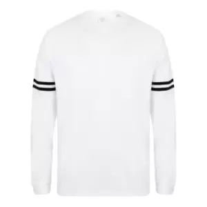 image of Skinnifit Unisex Adults Drop Shoulder SF Logo Sweatshirt (M) (White)