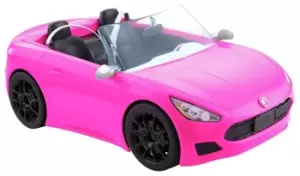 image of Barbie Pink Convertible 2-Seater Vehicle with Rolling Wheels