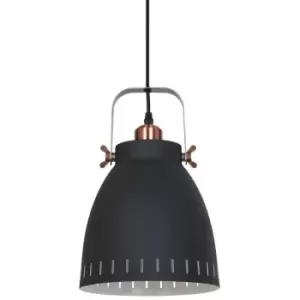 Italux Franklin - Industrial And Retro Hanging Pendant Graphite, Red Copper 1 Light with Graphite Shade, E27