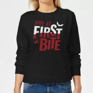 image of Love at First Bite Womens Sweatshirt - Black - M - Black