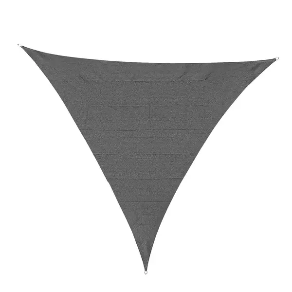 image of Outsunny 5x5m Triangle Sun Shade Sail UV Protection HDPE Canopy w/ Rings Grey TJ Hughes