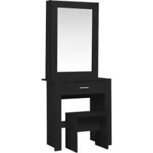 Evelyn 1 Drawer Sliding Mirror Dressing Table Black