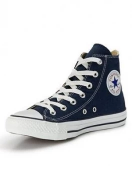 Image of Converse Chuck Taylor All Star Hi Tops, Navy, Size 3, Women