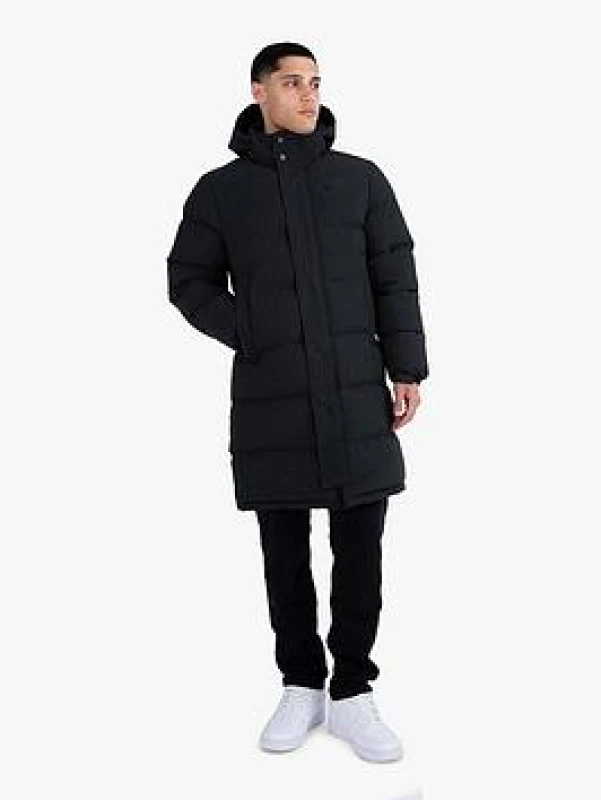 Image of Luke 1977 Luke 1977 Men Long Auckland Quilted Coat in Black Size: large Black L Male 5056658523885
