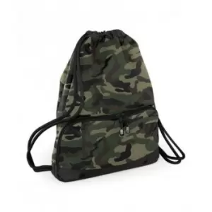 image of Athleisure Water Resistant Drawstring Sports Gymsac Bag (One Size) (Jungle Camo) - Bagbase