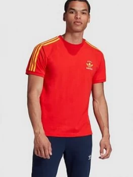 image of adidas Originals 3 Stripes Spain T-Shirt - Red, Size L, Men