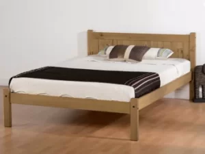 Image of Seconique Maya 4ft6 Double Distressed Wax Pine Wooden Bed Frame