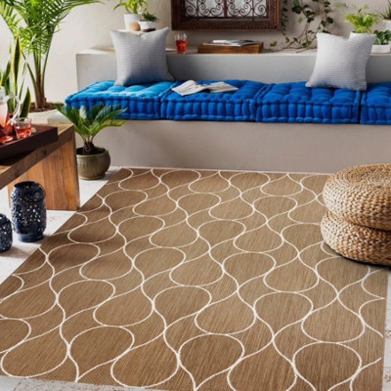 Image of RugsX Flat 49379265 Sisal Carpet Drops - Natural Beige Straw Color, String 80X150 Cm