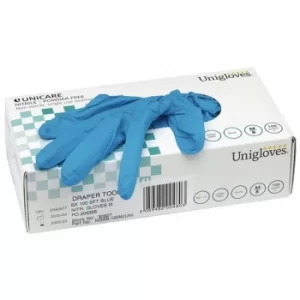 Image of Draper Nitrile Gloves, Medium, Blue (Pack of 100)