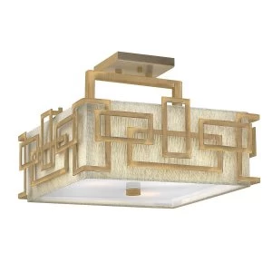 Image of 3 Light Semi Flush Mount Ceiling Light Brushed Bronze, E27