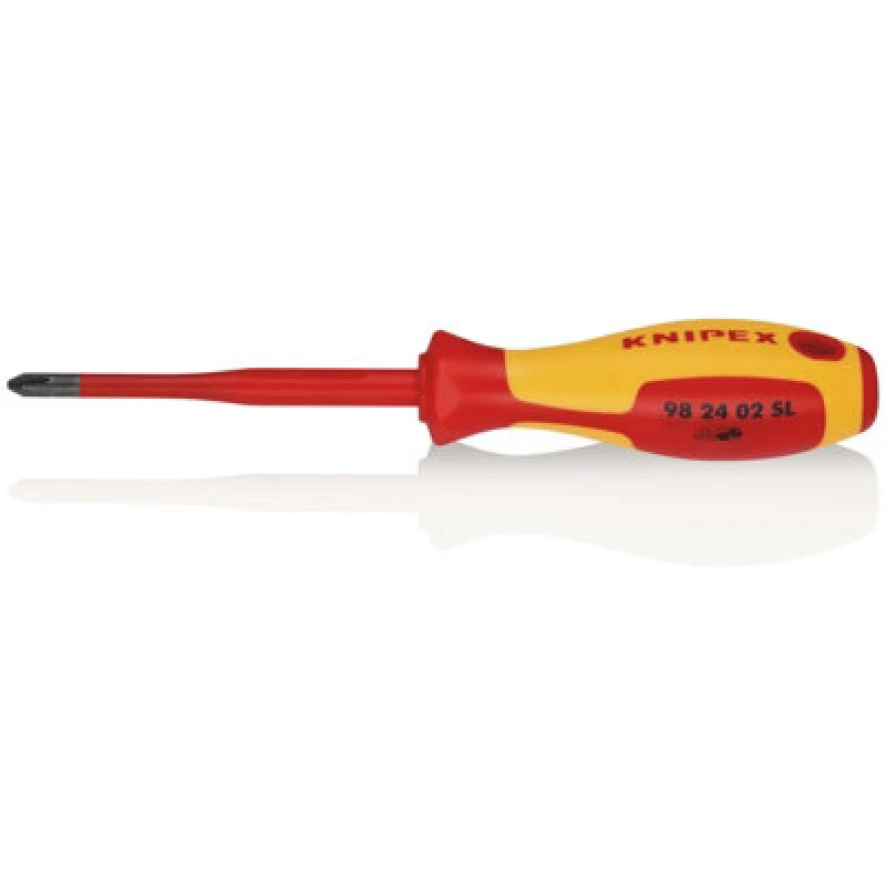 Image of Knipex 98 24 02 Sl Vde Insulated Phillips Screwdriver Ph2 X 100mm - Slim 72453