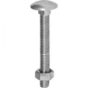 Image of Coach Bolt and Nut Stainless Steel M8 130mm Pack of 3
