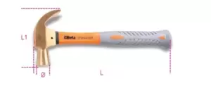 image of Beta Tools 1375BA/PL Spark-Proof Ball Pein & Claw Hammer 680g 013750800