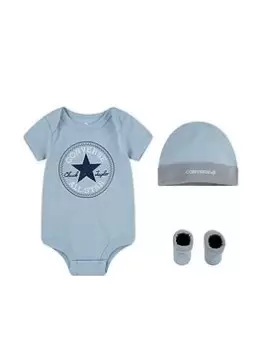 Converse Younger Classic Ctp Infant Hat Bodysuit Bootie Set 3Pk