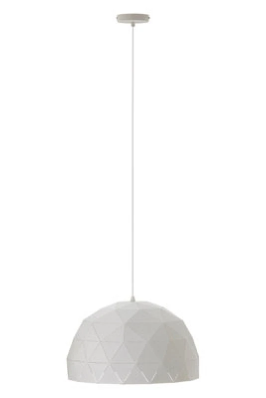 Image of Orsina Medium White Dome Pendant Light, Geometric White Steel Ceiling Light With Clean Finish, Hanging Pendant Lamp