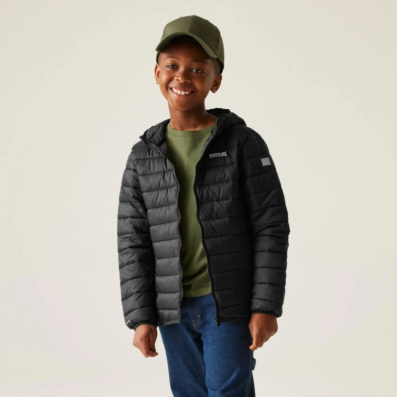 Image of Regatta Unisex Kids Marizion Water Resistant Long Sleeve Quilted Jacket Black unisex 7-8yrs