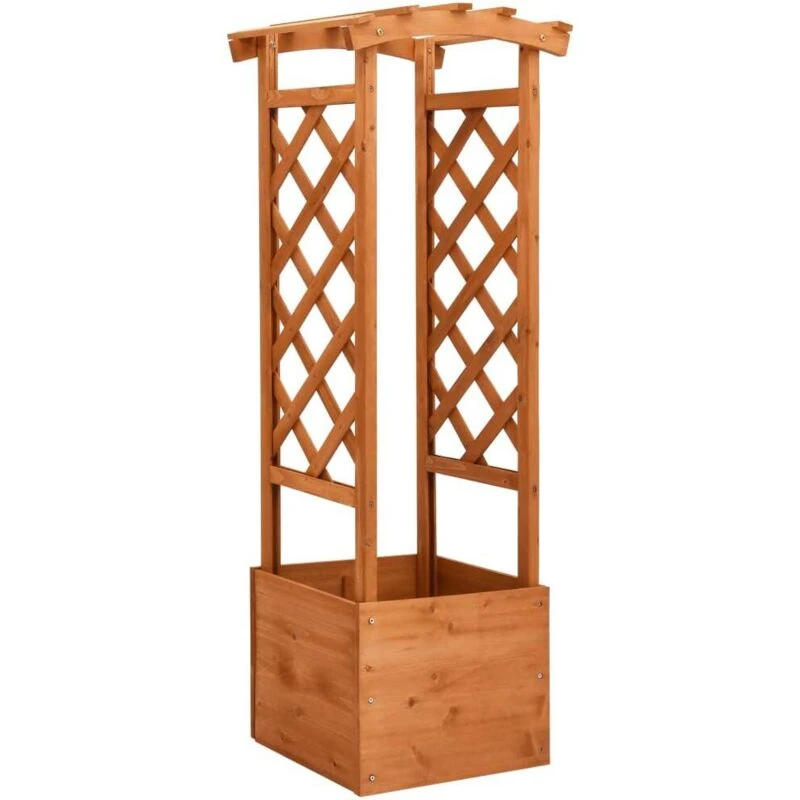 Image of VIDAXL Trellis Planter with Arch 49x39x130cm Firwood Vidaxl 8719883979380