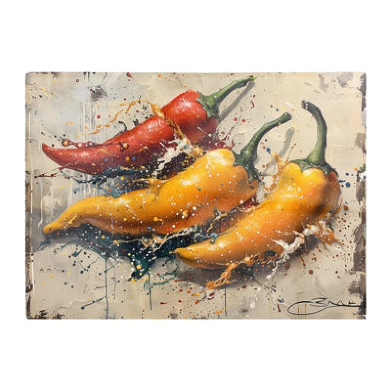 Image of Warren Reed Designer Vivid Burst: Pepper Splash Chopping Board