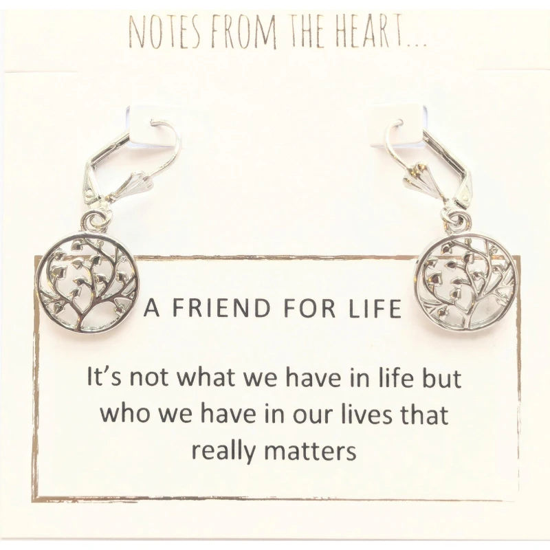 Image of Notes From The Heart NFTH A FRIEND FOR LIFE earrings Silver unisex one size