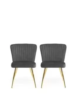 image of Julian Bowen Cannes Set Of 2 Dining Chairs - Grey