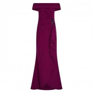 Adrianna Papell Bardot Maxi Dress - Wildberry