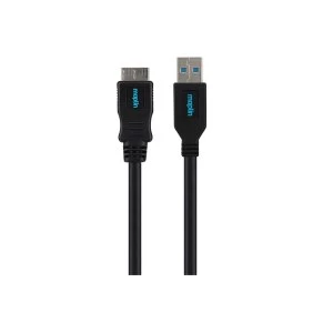 Image of Maplin Premium USB A 3.0 Male to Micro USB B Male Cable 0.75m Black