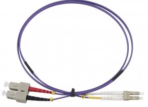 image of Fiber Duplex Patch Cord Om3 50/125 Lc/st Purple- 2 M