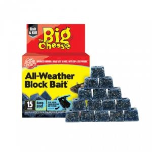 image of The Big Cheese All-Weather Block Bait Mice and Rat Killer 15 x 10g - Garden & Outdoor