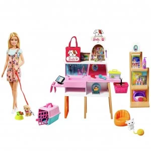 image of Barbie Pet Boutique Playset and Doll