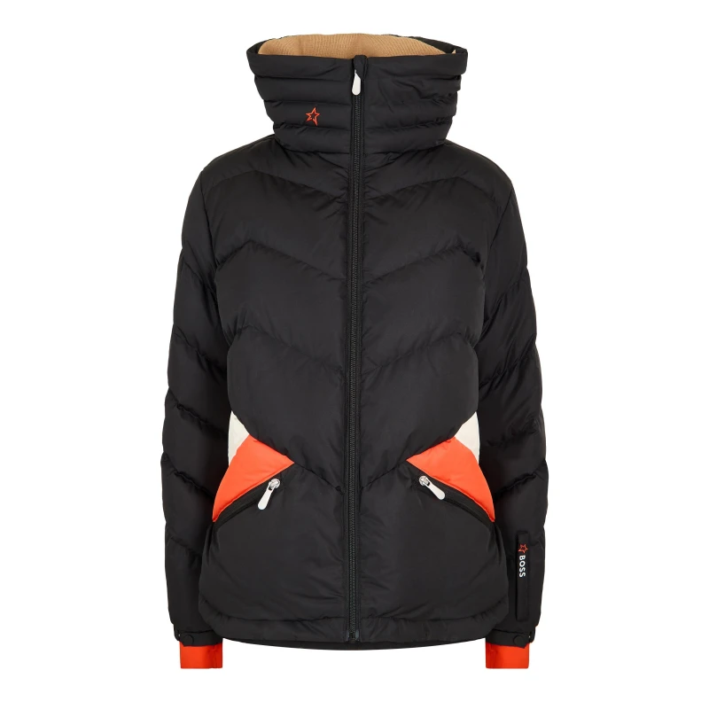 Image of Boss Womens BOSS Apres Insulated Water-Resistant Fitted Ski Jacket Black female 8 (XS)