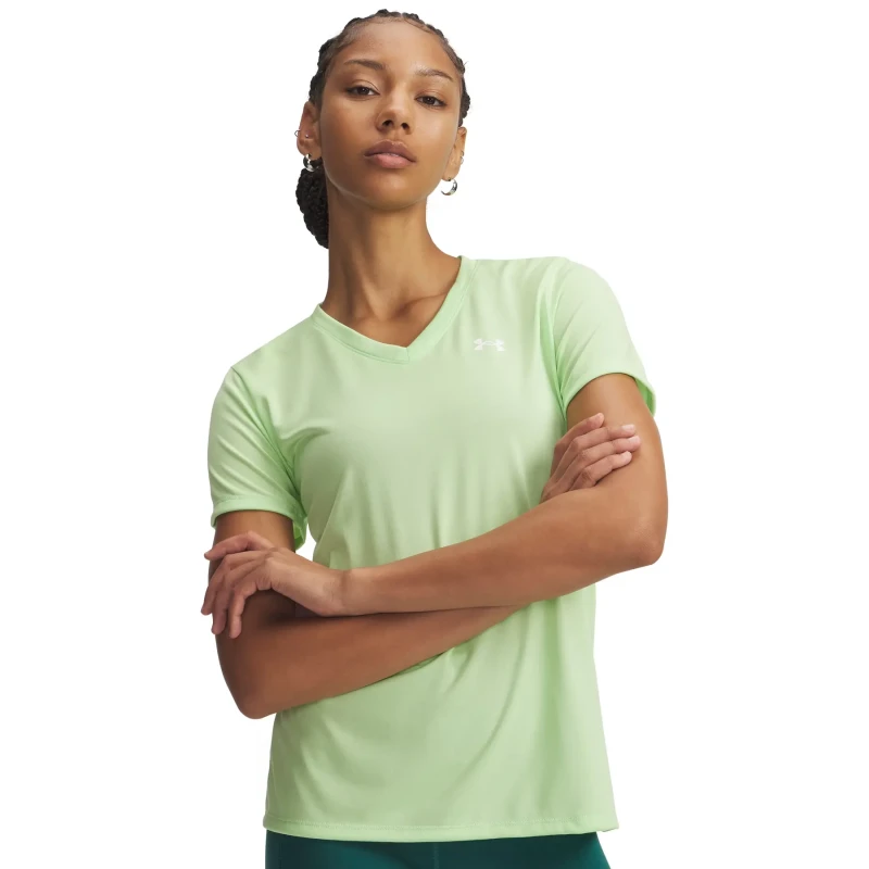 Image of Womens V-neck T-Shirt Under Armour Tech Blanc Female XS