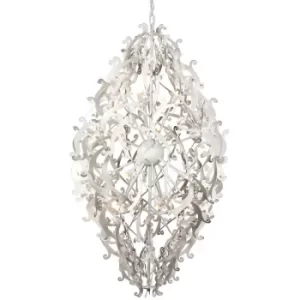 Image of Mila Wire Frame Pendant Ceiling Light White Metal