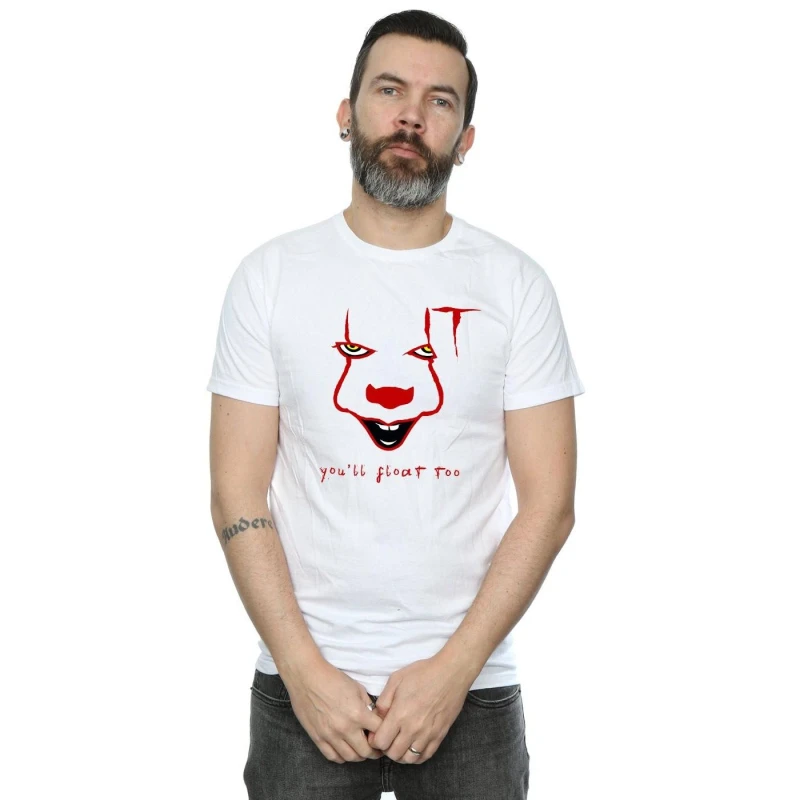 Image of IT Men Pennywise Float T-Shirt in White Size: Small White S Male 5057736377475
