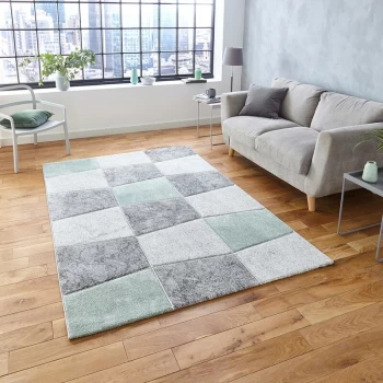 Image of Brooklyn 22192 Grey Green 120cm x 170cm Rectangle - Green and Grey