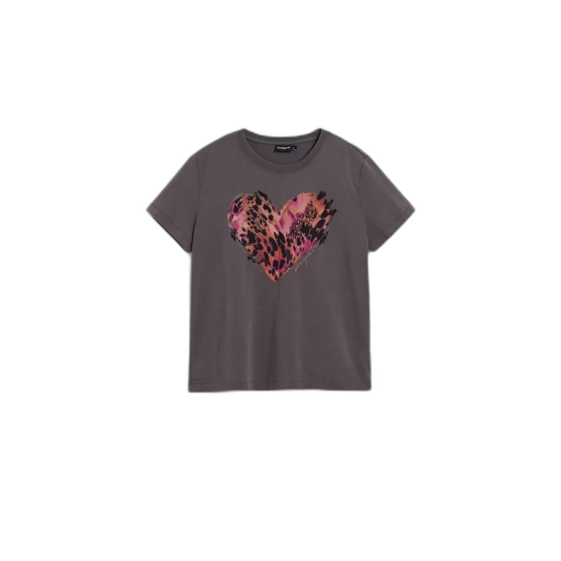 Image of Desigual Womens T-Shirt Desigual Tiger Cor Gris Female M