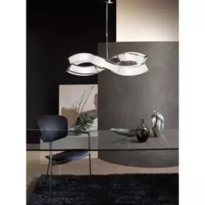 Image of Pendant light Duna GU10 2 Arm 6 Bulbs L1 / SGU10, polished chrome / white arylic