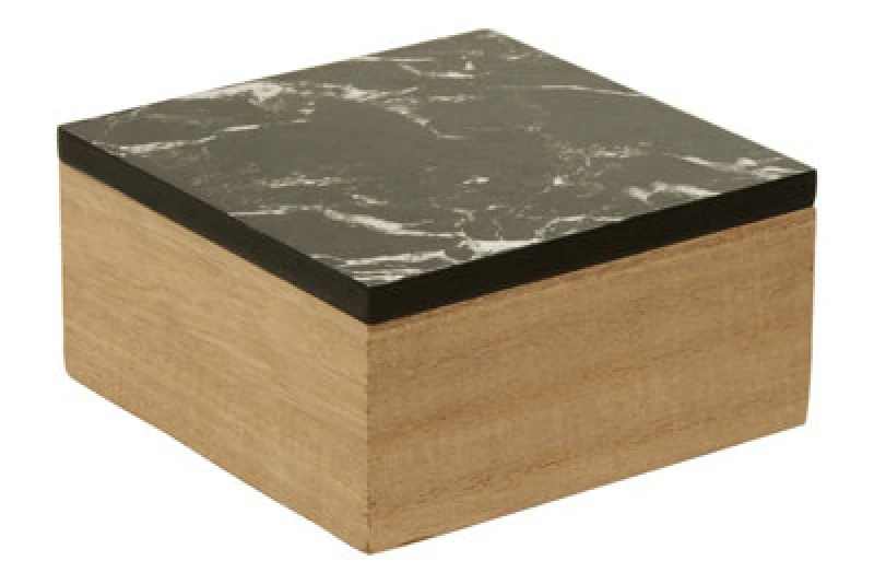 Image of Premier Housewares Mimo Marble Effect Trinket Box Black