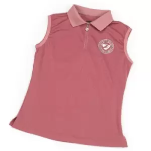 image of Aubrion Girls Harrow Sleeveless Polo Shirt (13-14 Years) (Dusky Pink)