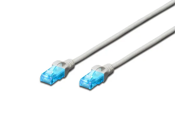 Image of Digitus DK-1511-0025 RJ45 Network cable, patch cable CAT 5e U/UTP 0.25 m Grey DK-1511-0025